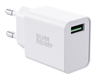 Ładowarka i akumulator SILVER MONKEY Ładowarka sieciowa USB-A QC 3.0 18W QC-USB18W-SM